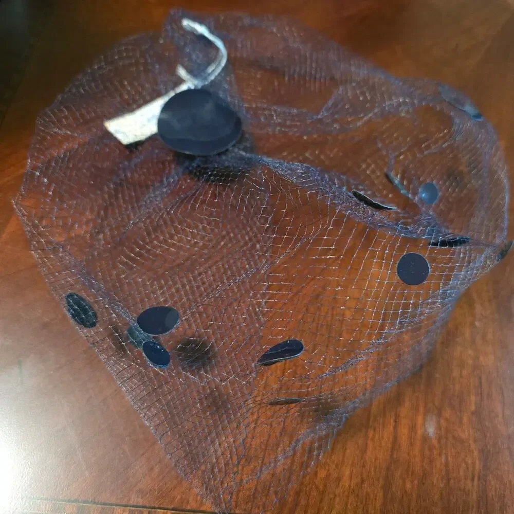 1950's black birdcage veil headpiece WITH ORIGINAL TAGS!